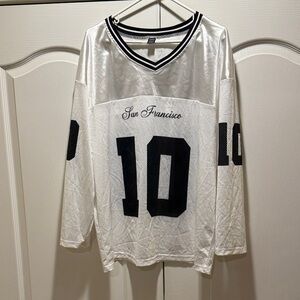 SHEIN White and Black Long Sleeve Tee